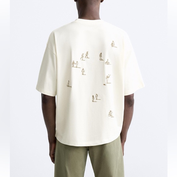 Zara contrasting embroidery t-shirt - Picture 2 of 3